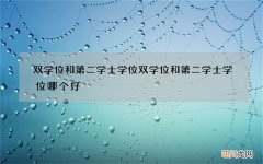 双学位和第二学士学位 双学位和第二学士学位哪个好