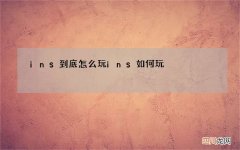 ins到底怎么玩 ins如何玩