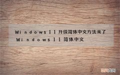 Windows11升级简体中文方法来了 Windows11简体中文