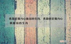 表面坚强内心脆弱的生肖,表面很坚强内心很脆弱的生肖