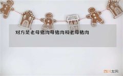 对方是老母猪肉 母猪肉和老母猪肉