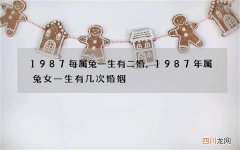 1987每属兔一生有二婚，1987年属兔女一生有几次婚姻