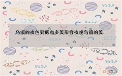 乌镇的夜色到底有多美 形容夜晚乌镇的美