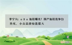 李宁大logo拖鞋曝光！国产拖鞋竞争白热化，小众品牌惊喜最大