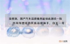 没想到，国产汽车品牌竟然能如此团结一致，共同向曾经的民族品牌旗手，自主