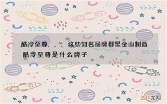 酷冷至尊...这些知名品牌都是金山制造 酷冷至尊是什么牌子