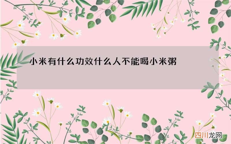 小米有什么功效 什么人不能喝小米粥