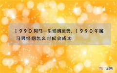 1990男马一生婚姻运势，1990年属马男婚姻怎么时候会成功