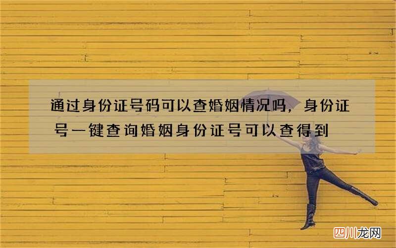 通过身份证号码可以查婚姻情况吗，身份证号一键查询婚姻身份证号可以查得到