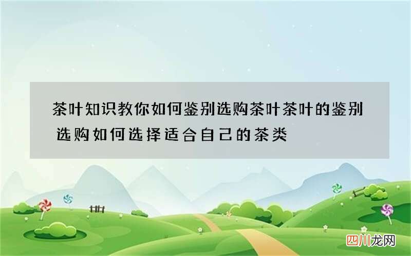 茶叶知识 教你如何鉴别选购茶叶茶叶的鉴别选购如何选择适合自己的茶类