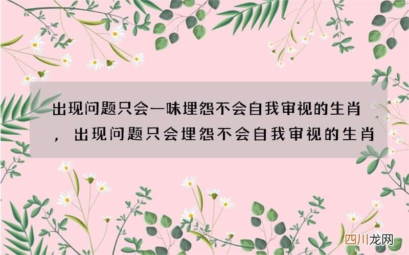 出现问题只会一味埋怨不会自我审视的生肖,出现问题只会埋怨不会自我审视的生肖
