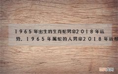 1965年出生的生肖蛇男命2018年运势,1965年属蛇的人男命2018年运程