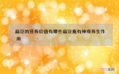 扁豆的营养价值有哪些 扁豆竟有神奇养生作用