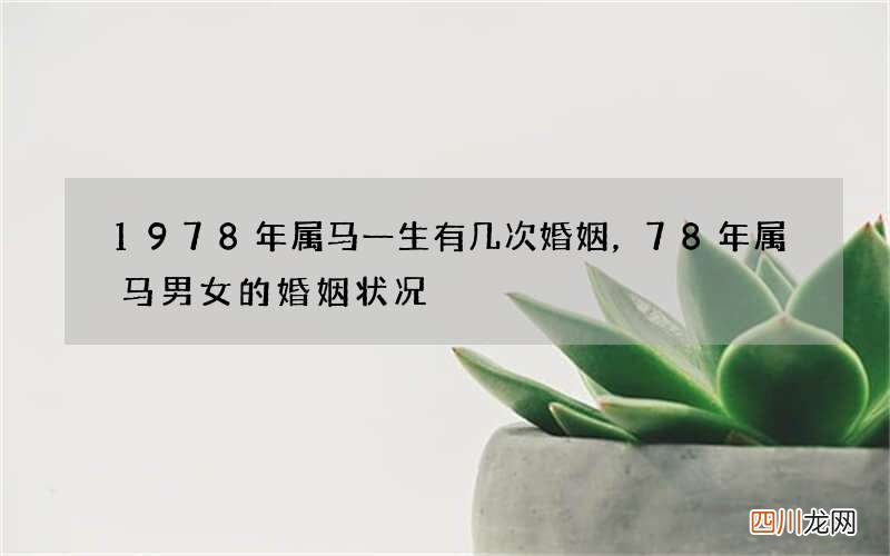 1978年属马一生有几次婚姻，78年属马男女的婚姻状况