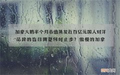 加拿大鹅半个月市值蒸发近百亿元国人对洋品牌的盲目拥趸何时止步？傲慢的加