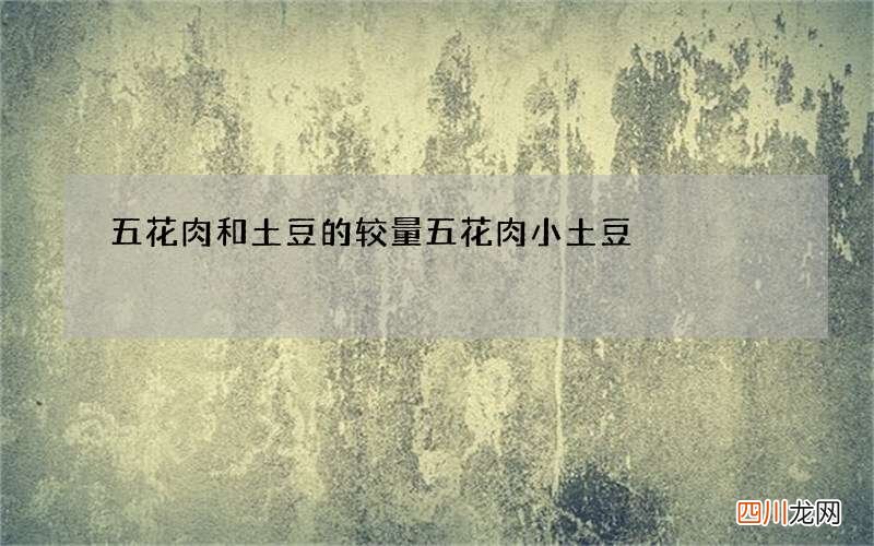 五花肉和土豆的较量 五花肉小土豆