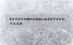 老年代步车有哪些品牌放心选 老年代步车有什么品牌