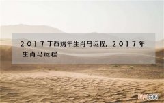 2017丁酉鸡年生肖马运程,2017年生肖马运程