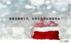 患难见真情生肖,这些生肖朋友值得深交