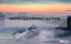刘海剪残了怎么办 刘海剪残了怎么办补救