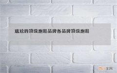 尴尬的顶级跑鞋品牌 各品牌顶级跑鞋