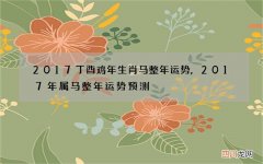 2017丁酉鸡年生肖马整年运势,2017年属马整年运势预测