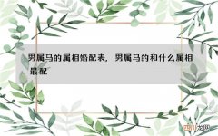 男属马的属相婚配表,男属马的和什么属相最配