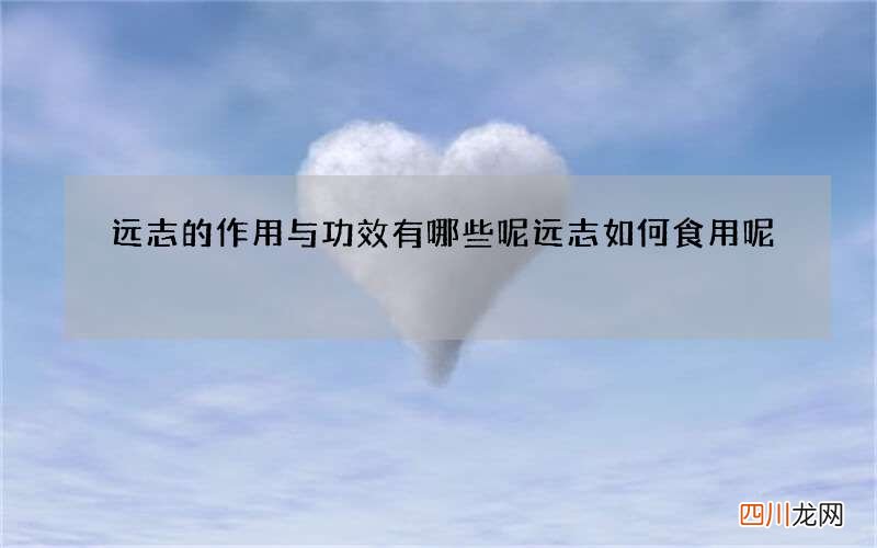远志的作用与功效有哪些呢 远志如何食用呢