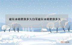 能在冰箱里放多久 白菜能在冰箱里放多久