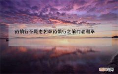 药慎行不是老朝奉 药慎行之前的老朝奉