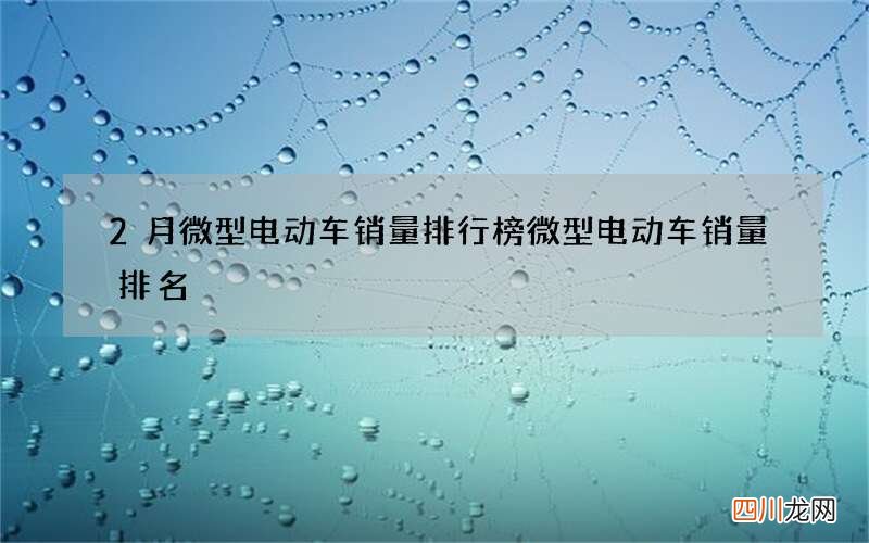 2月微型电动车销量排行榜 微型电动车销量排名