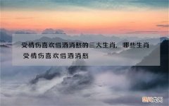 受情伤喜欢借酒消愁的三大生肖,哪些生肖受情伤喜欢借酒消愁