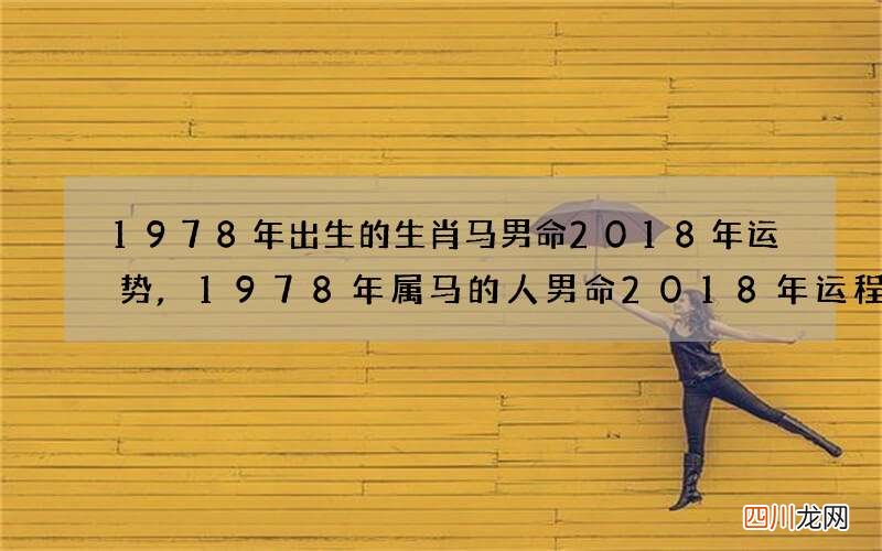 1978年出生的生肖马男命2018年运势,1978年属马的人男命2018年运程