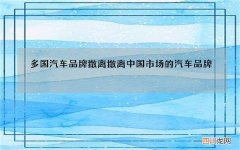 多国汽车品牌撤离 撤离中国市场的汽车品牌