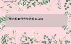 甜酒酿的营养 甜酒酿的功效