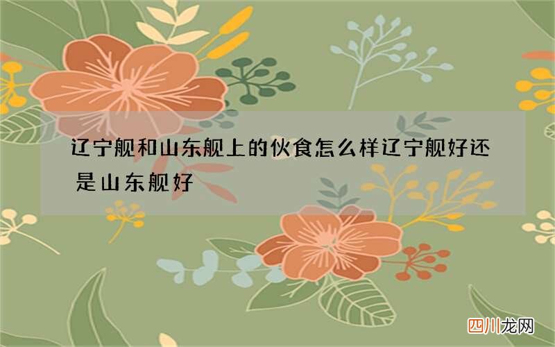 辽宁舰和山东舰上的伙食怎么样 辽宁舰好还是山东舰好