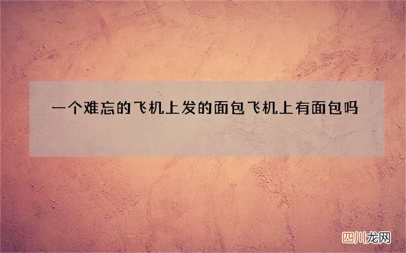 一个难忘的飞机上发的面包 飞机上有面包吗