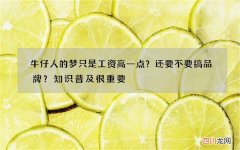 牛仔人的梦只是工资高一点？还要不要搞品牌？知识普及很重要