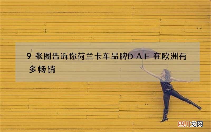 9张图告诉你荷兰卡车品牌DAF在欧洲有多畅销