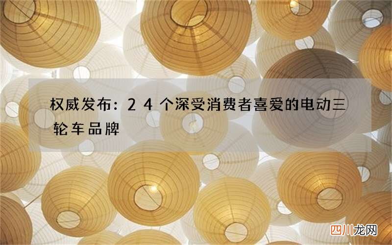 权威发布：24个深受消费者喜爱的电动三轮车品牌