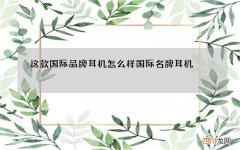 这款国际品牌耳机怎么样 国际名牌耳机