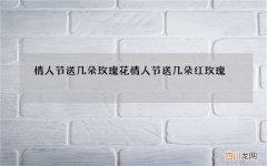 情人节送几朵玫瑰花 情人节送几朵红玫瑰