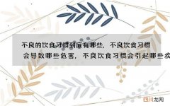 不良的饮食习惯到底有哪些,不良饮食习惯会导致哪些危害,不良饮食习惯会引起