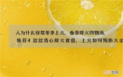 人为什么容易冬季上火,春季降火四物汤,推荐4款款清心降火食谱,上火如何预防