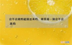 会不会离婚能算出来吗，帮我算一算会不会离婚