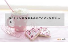 亩产1800斤的玉米 亩产2000斤的玉米