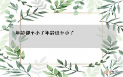 年龄都不小了 年龄也不小了
