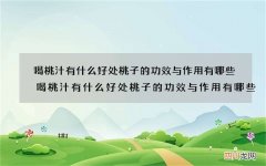喝桃汁有什么好处桃子的功效与作用有哪些喝桃汁有什么好处桃子的功效与作用