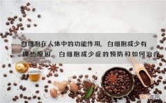 白细胞在人体中的功能作用,白细胞减少有哪些原因,白细胞减少症的预防和如何