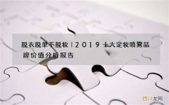 脱衣脱单不脱妆｜2019十大定妆喷雾品牌价值分析报告